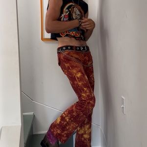 Stylish flared pants tie dye custom unisex